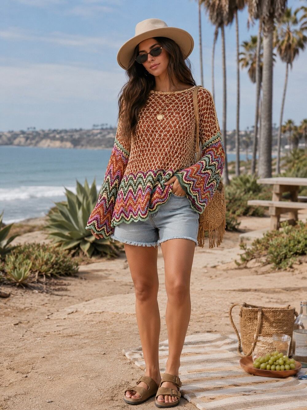 Free People Heatwave Crochet Pullover Sweater Swimsuit Coverup Size: Medium